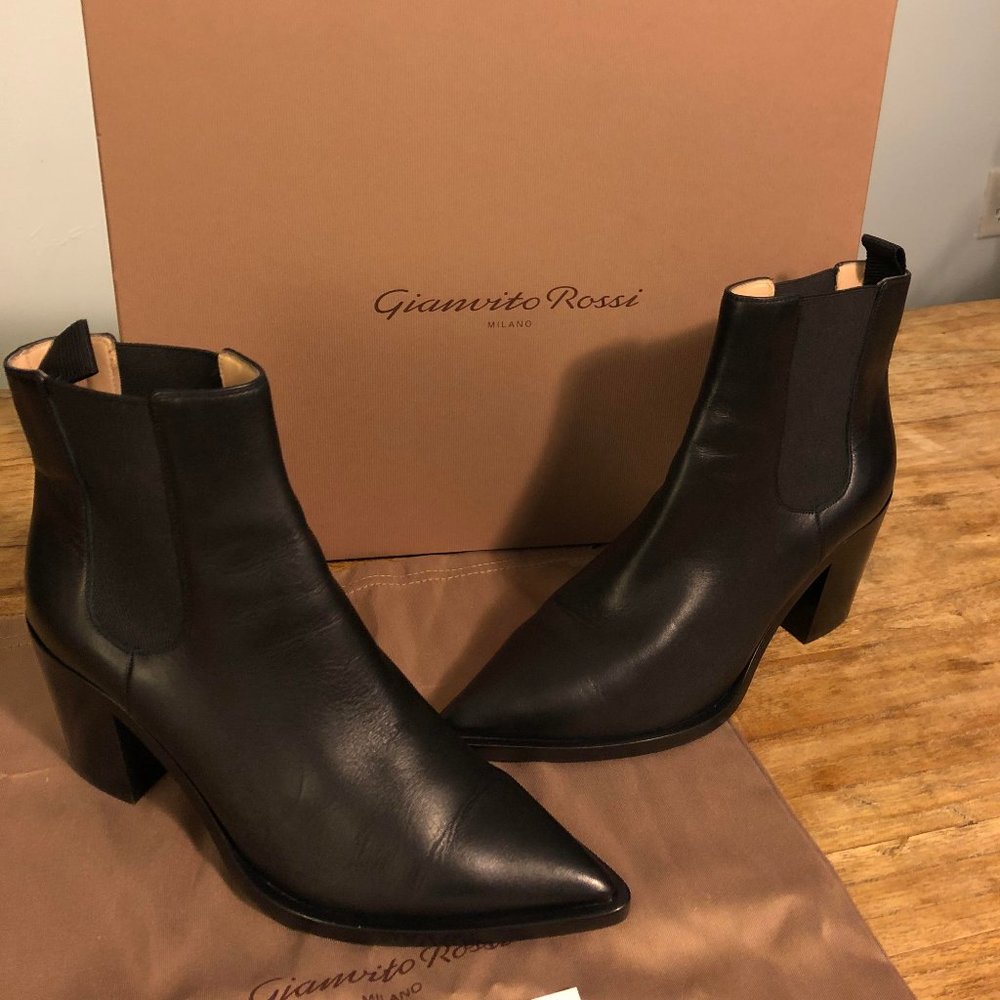 Gianvito Rossi Romney Black Leather Boots Booties NWT 6 6.5 7 37 womens